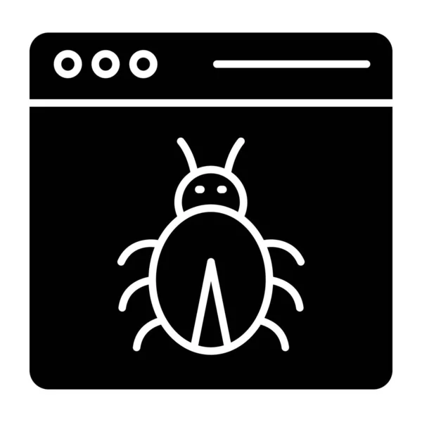 Icône Design Tendance Bug Web — Image vectorielle