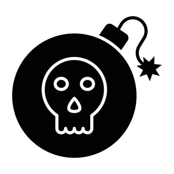 Icono Piratería Bombas Icono Sólido Editable — Archivo Imágenes Vectoriales