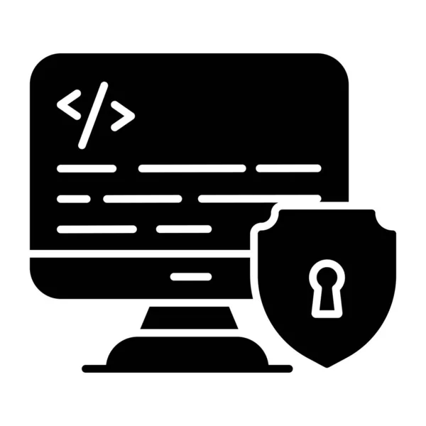 Perfect Design Icon Coding Security — Stock Vector