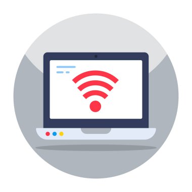 Bağlı dizüstü bilgisayarın simgesi 