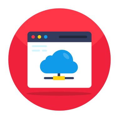 Ağ bulutunun renkli tasarım simgesi 