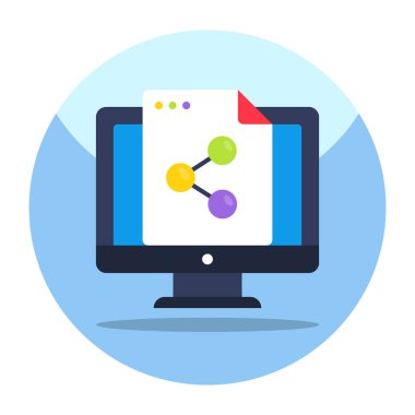 Paylaşım dosyasının kavramsal düz tasarım simgesi