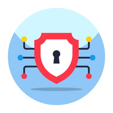 Ağ güvenliğinin düzenlenebilir tasarım simgesi