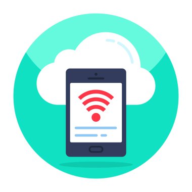Bulut kablosuz bağlantısının renkli tasarım simgesi 
