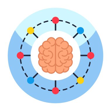 Beyin ağının renkli tasarım simgesi 