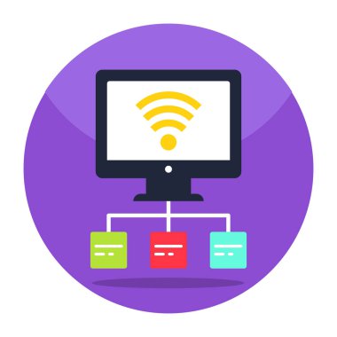 Bilgisayar ağı simgesi, düzenlenebilir vektör 