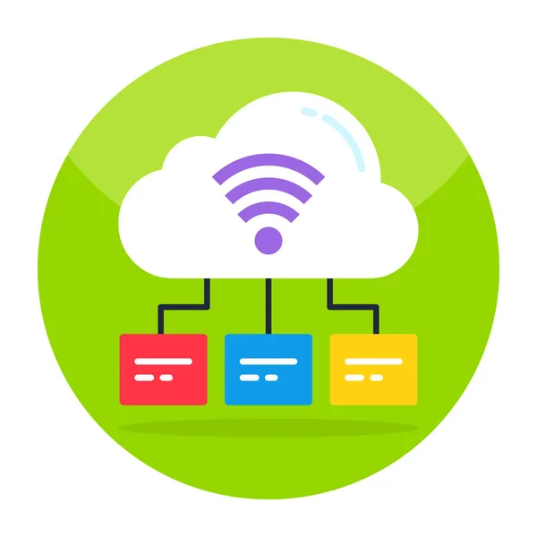 Ikona Moderního Designu Cloudové Wifi — Stockový vektor