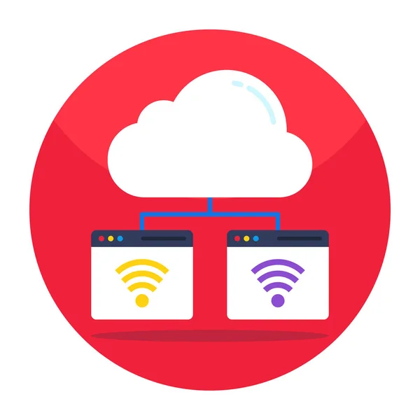 Icône Téléchargement Premium Réseau Internet Cloud — Image vectorielle