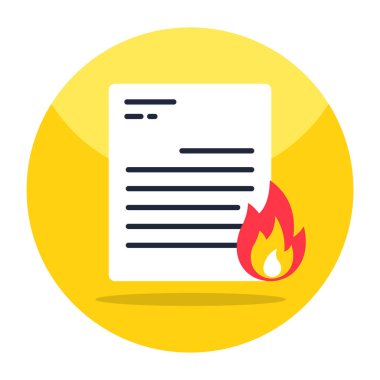 Dosya yakma işleminin düzenlenebilir tasarım simgesi 