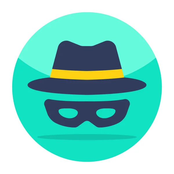Hat Glasses Icon Spy — Stock Vector