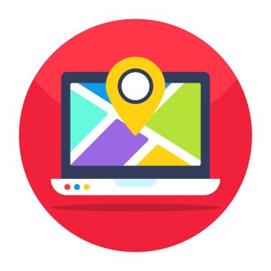 Çevrimiçi konumun düzenlenebilir tasarım simgesi 