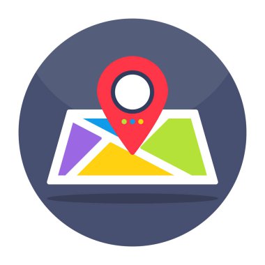 Düz biçimli bir harita simgesi tasarımı 