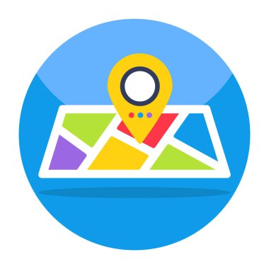 Düz biçimli bir harita simgesi tasarımı 