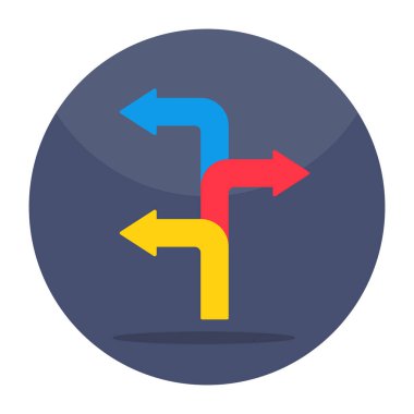 Üçlü yönlü okların moda tasarım simgesi 