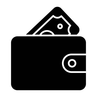 Cüzdanın fatura bağı simgesi, vektör tasarımı