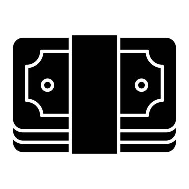 Banknote simgesi, kağıt para biriminin sağlam tasarımı 