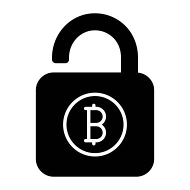 Kilitli bitcoin için düzenlenebilir tasarım simgesi 