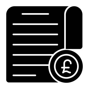 Pound belgesinin modern tasarım simgesi 