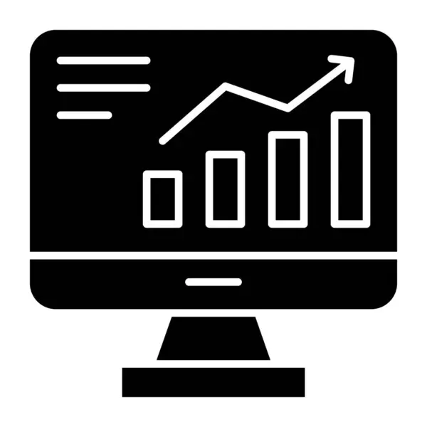 Editable Design Icon Online Data Analytics — Stock Vector