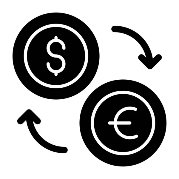Dollar Med Euro Solid Utformning Valutaväxling — Stock vektor