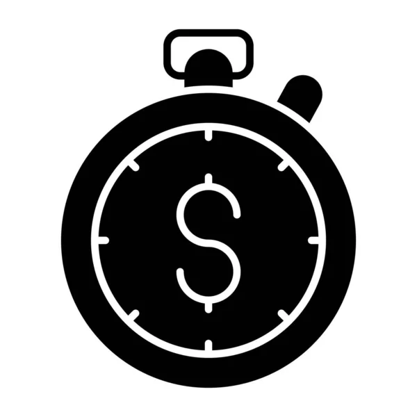 Dólar Dentro Cronômetro Ícone Tempo Dinheiro —  Vetores de Stock