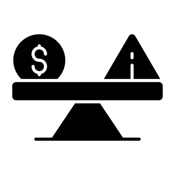 Icono Diseño Lleno Riesgo Financiero — Vector de stock