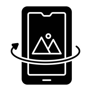 Mobil manzara simgesi beyaz arkaplanda izole edildi