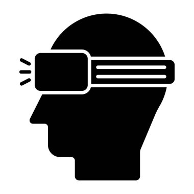 VR gözlüklerinin kabartma tasarım simgesi 