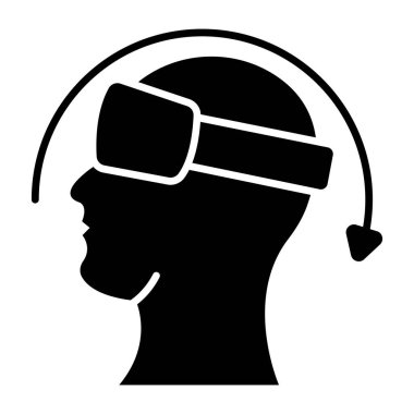 VR gözlüklerinin doldurulmuş tasarım simgesi 