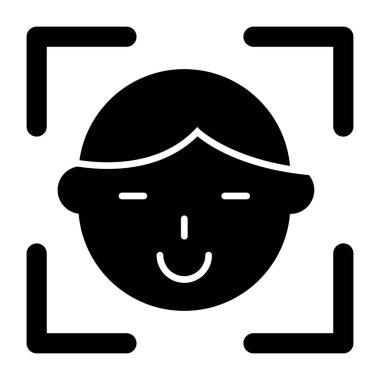 Yüz tanıma için düzenlenebilir bir tasarım simgesi