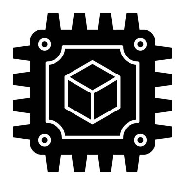 VR çipinin kavramsal katı tasarım simgesi