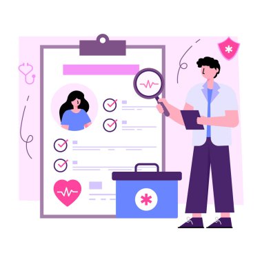 Kardiyo raporunun son moda vektör tasarımı