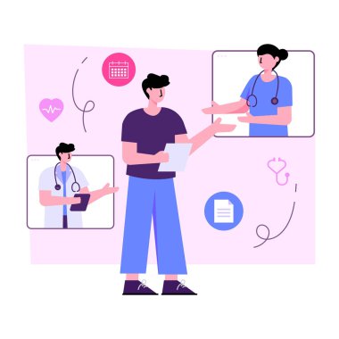 Gezici doktor danışmanlığının eşsiz tasarım çizimi 