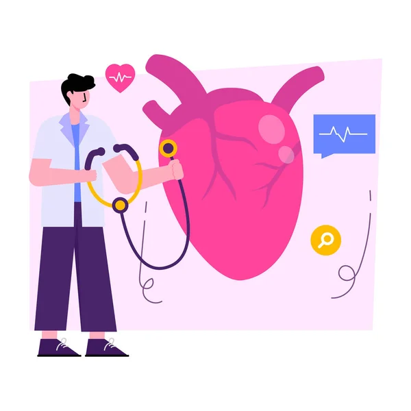 心臓検査の現代的なデザインイラスト — ストックベクタ