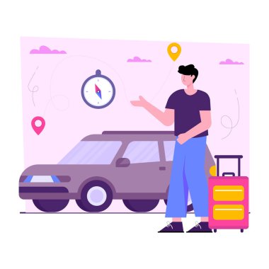 Yolculuğun modern tasarım illüstrasyonu 