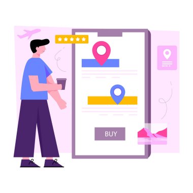 Mobil konumun düzenlenebilir tasarım çizimi 