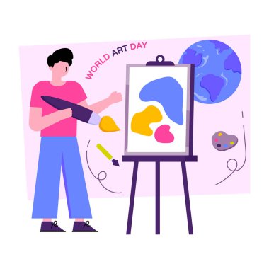 Unique design illustration of world art day clipart