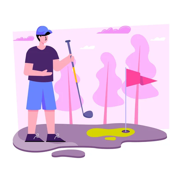 Perfecte Design Illustratie Van Golfspeler — Stockvector