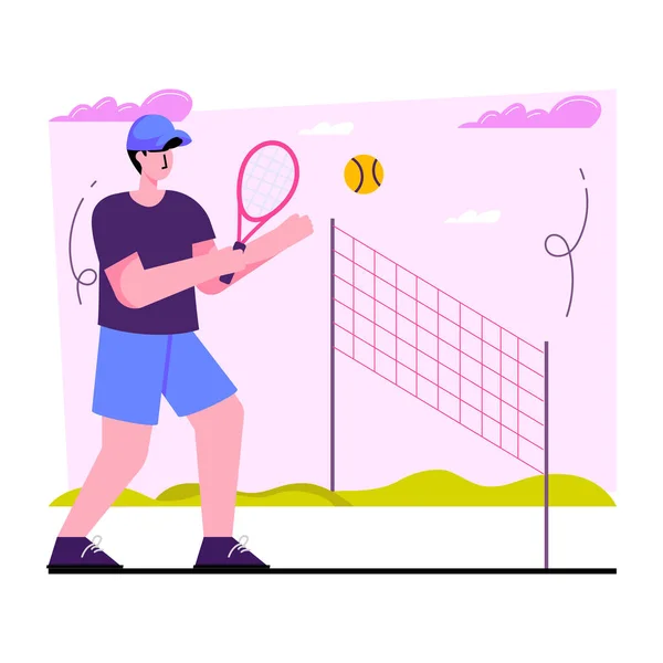 Perfect Design Illustration Badminton Player — Stock Vector