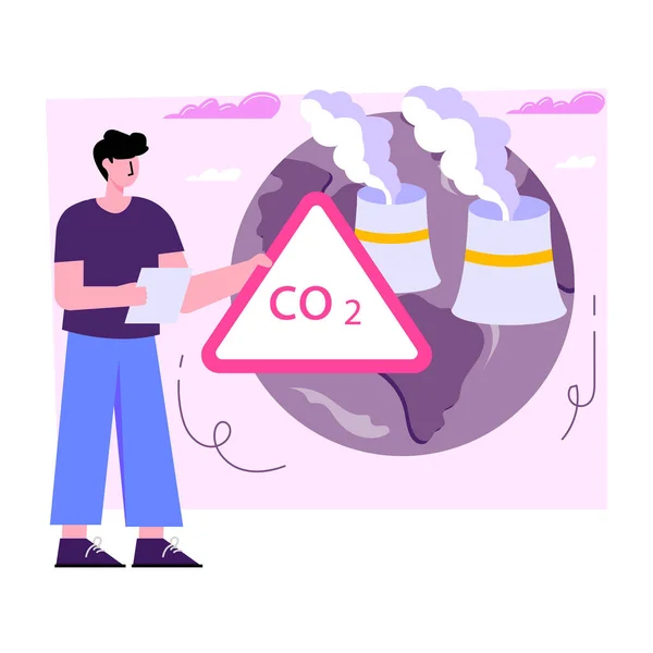 Een Illustratie Ontwerp Van Luchtverontreiniging — Stockvector
