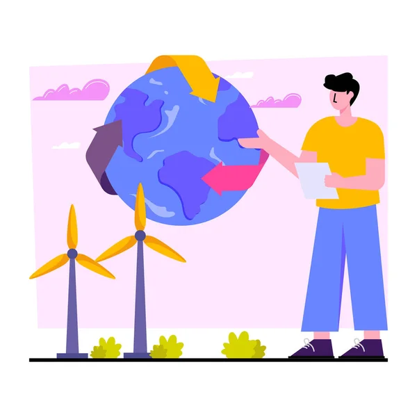 Μοντέρνο Σχέδιο Απεικόνιση Της Παγκόσμιας Ανακύκλωσης — Διανυσματικό Αρχείο