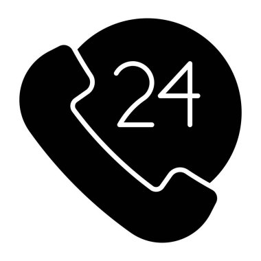 24 saat arama servisinin mükemmel tasarım simgesi 