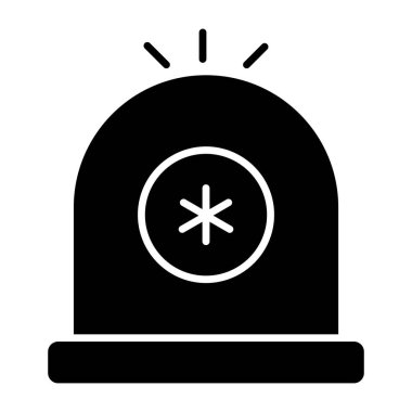 Dönen kırmızı ışık simgesi, sirenin vektör tasarımı