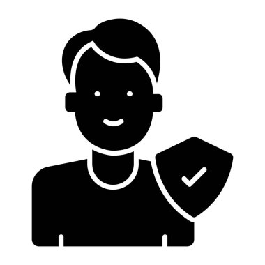 Kullanıcı güvenliğinin modern tasarım simgesi 