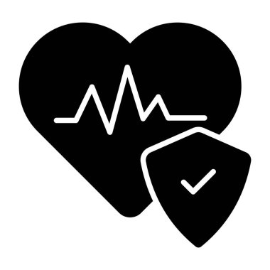 Kalp güvenliğinin mükemmel tasarım simgesi 
