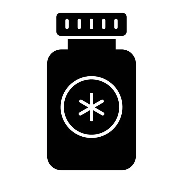 医薬品ボトルのユニークなデザインアイコン — ストックベクタ
