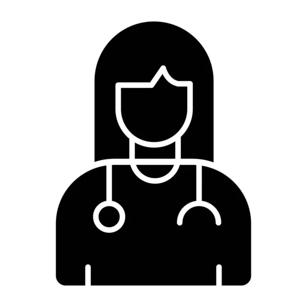 Desenho Ícone Médico Feminino —  Vetores de Stock
