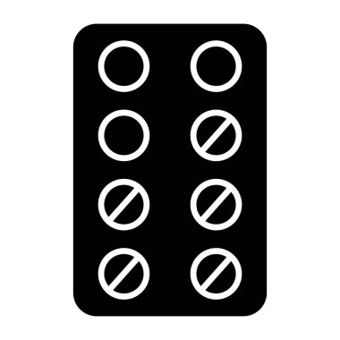 An editable design icon of pills strip