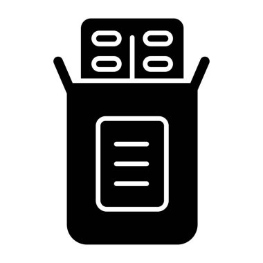 İlaç paketinin düzenlenebilir tasarım simgesi 