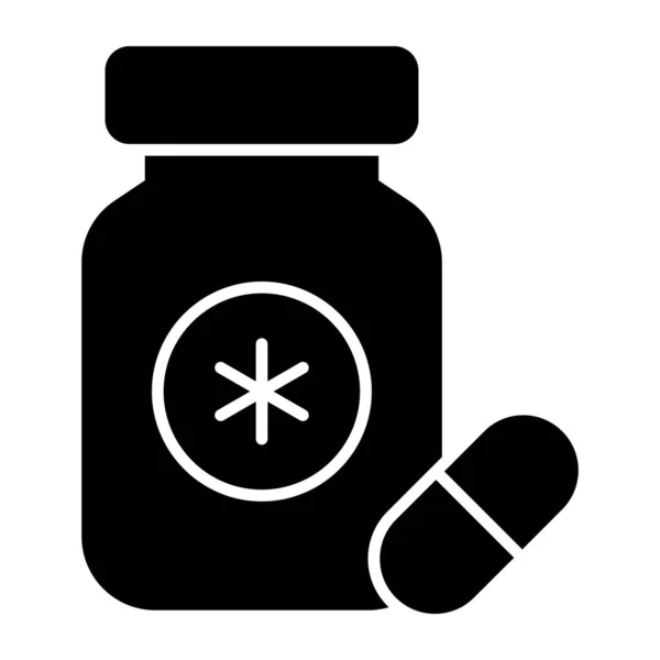 Jedinečná Designová Ikona Lahvičky Léky — Stockový vektor